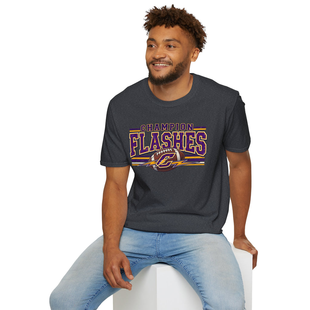 Champion Flashes football graphic T-Shirt | team logo sports tee