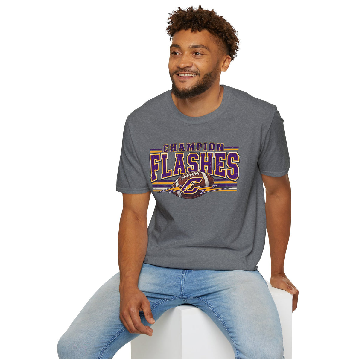 Champion Flashes football graphic T-Shirt | team logo sports tee