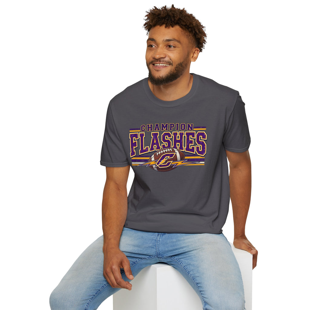 Champion Flashes football graphic T-Shirt | team logo sports tee