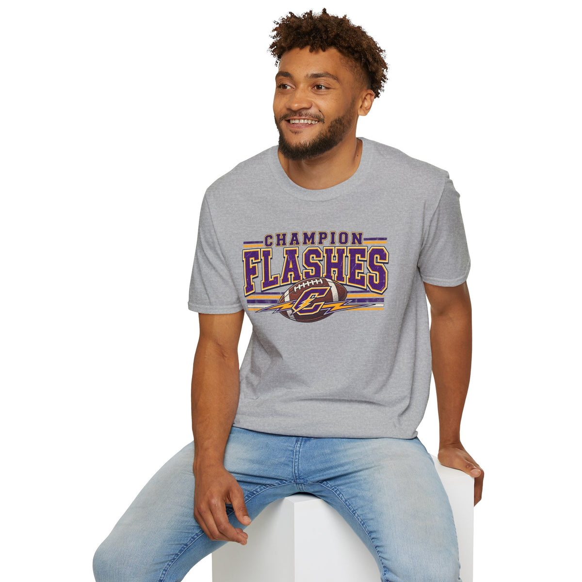 Champion Flashes football graphic T-Shirt | team logo sports tee