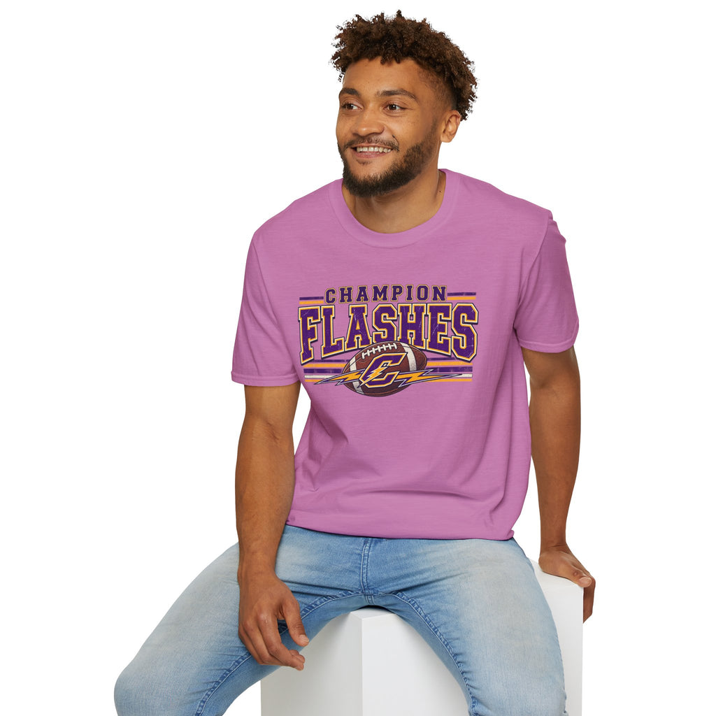 Champion Flashes football graphic T-Shirt | team logo sports tee