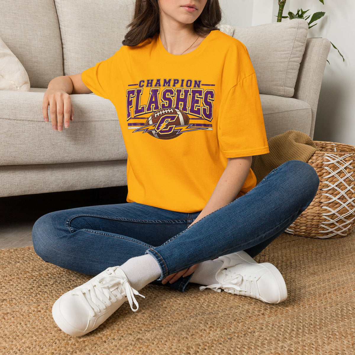 Champion Flashes football graphic T-Shirt | team logo sports tee
