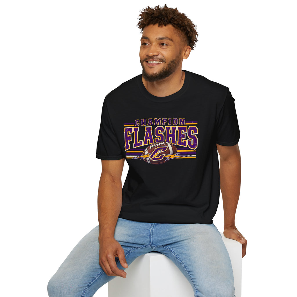 Champion Flashes football graphic T-Shirt | team logo sports tee