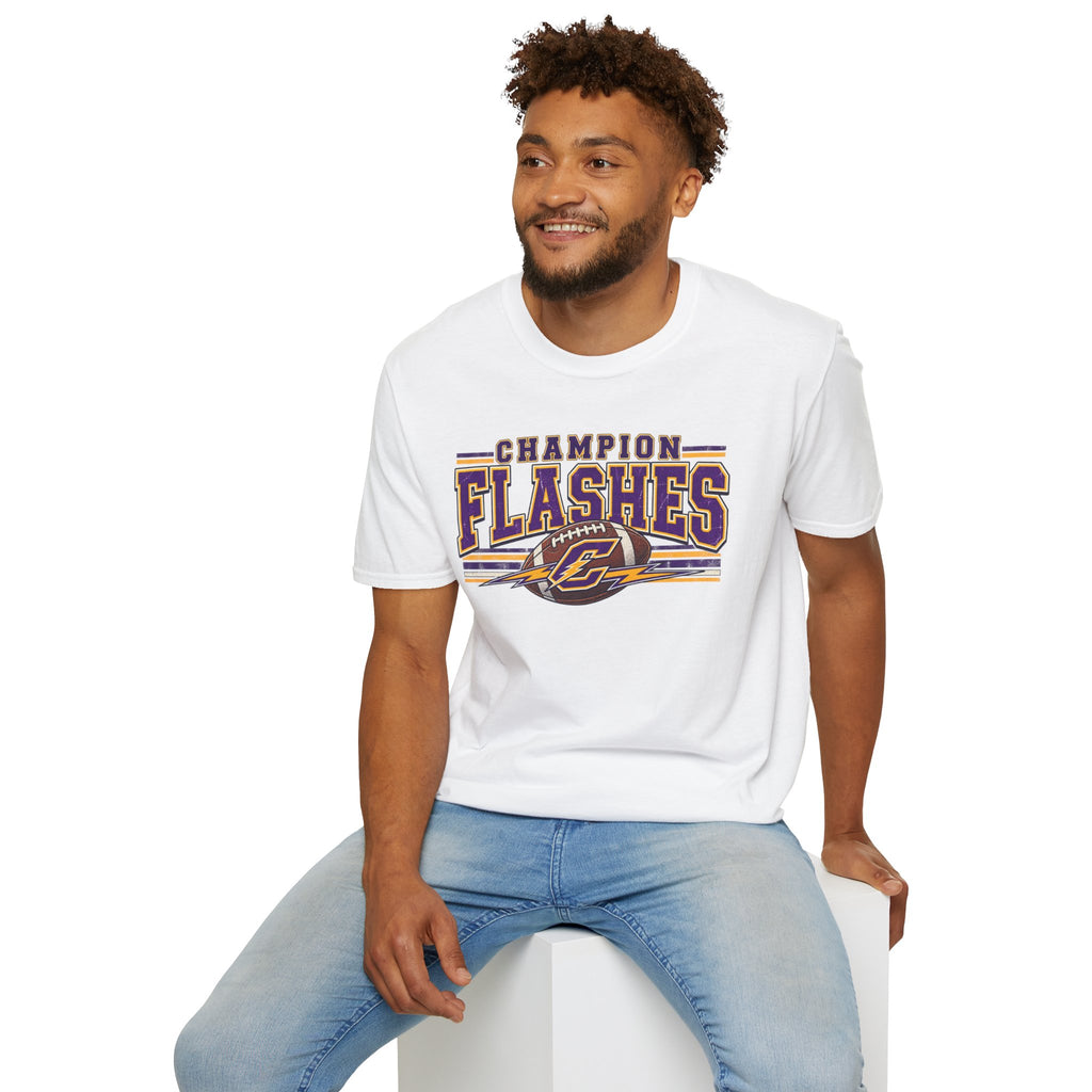 Champion Flashes football graphic T-Shirt | team logo sports tee
