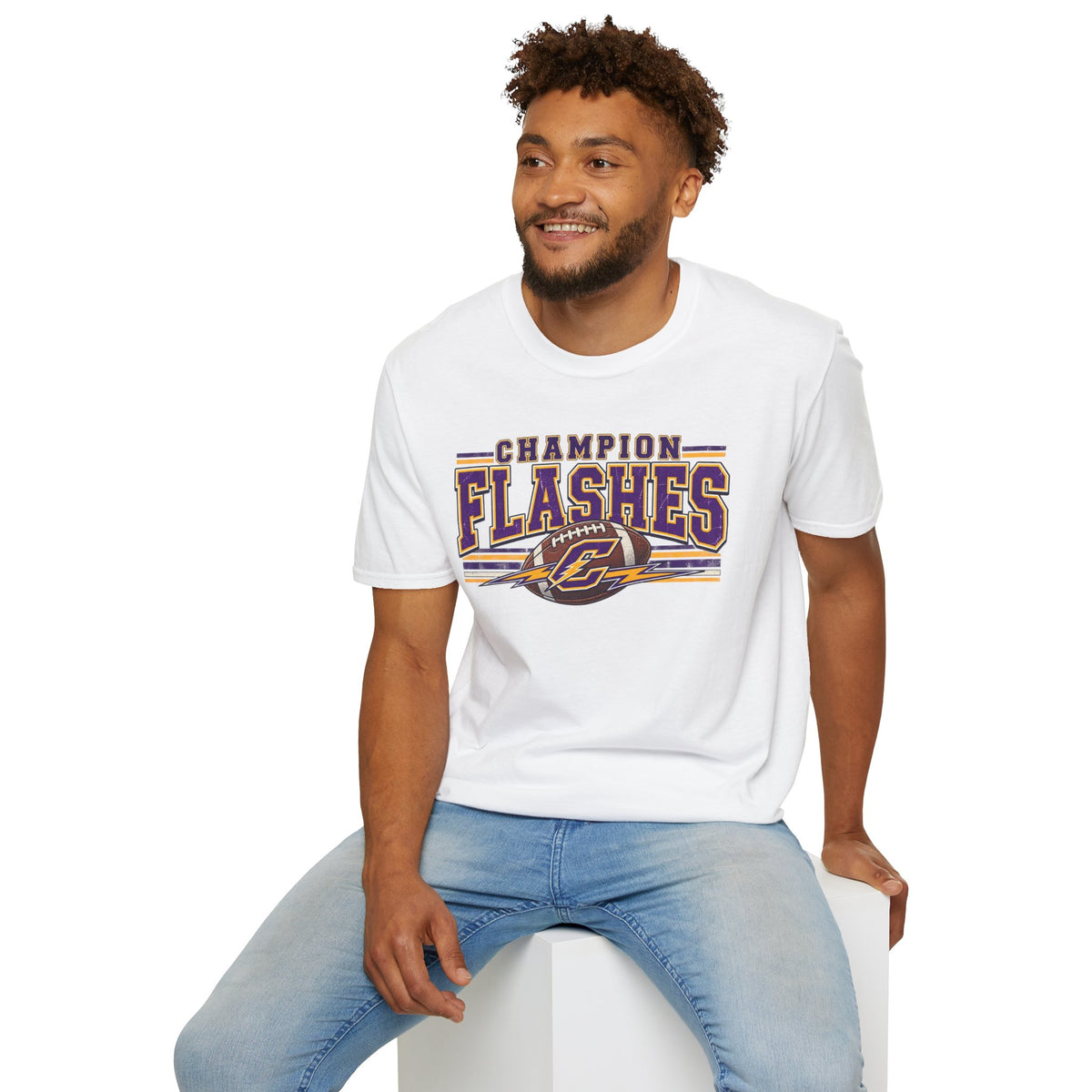Champion Flashes football graphic T-Shirt | team logo sports tee