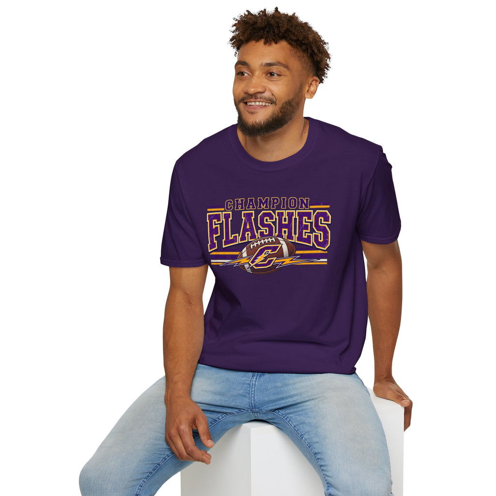 Champion Flashes football graphic T-Shirt | team logo sports tee