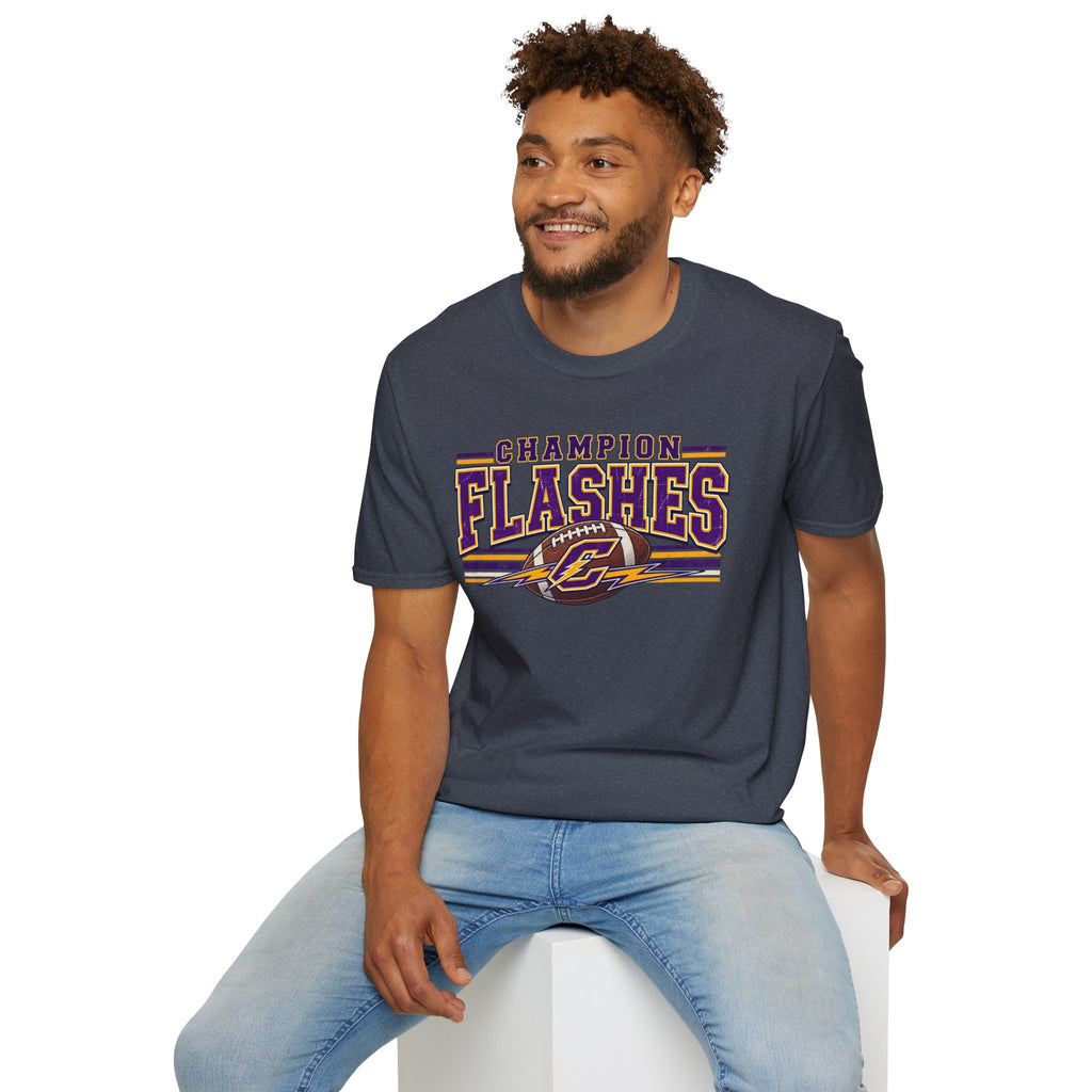 Champion Flashes football graphic T-Shirt | team logo sports tee