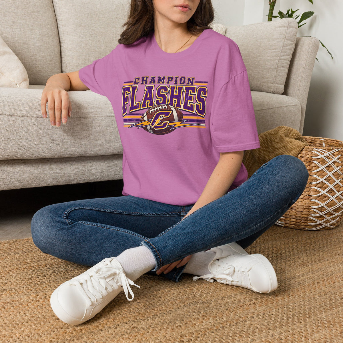Champion Flashes football graphic T-Shirt | team logo sports tee